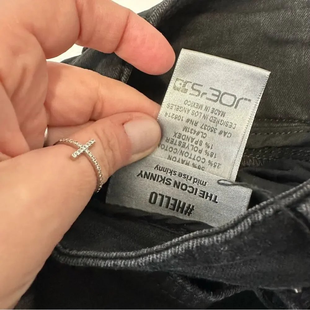 Joes Jeans the icon skinny mid rise black denim size 31 stretch